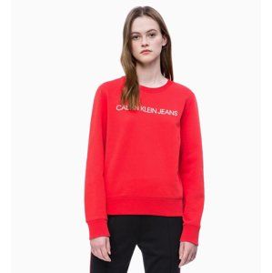 Calvin Klein dámská červená mikina Crew - XS (645)